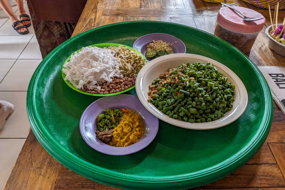 Spices in a bowl during a cooking class in Ubud Bali