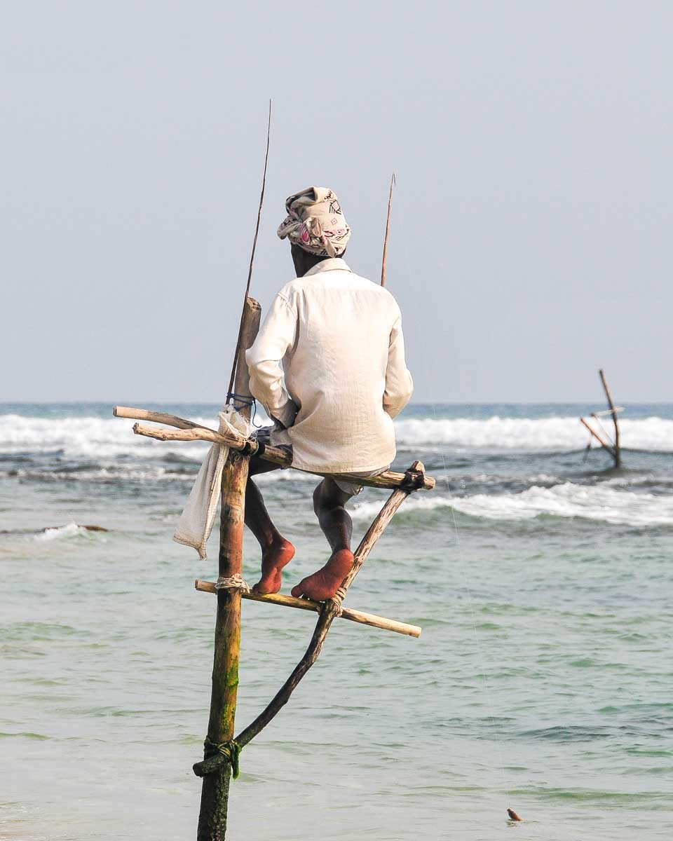 Stilt fisherman seen in south Sri Lanka