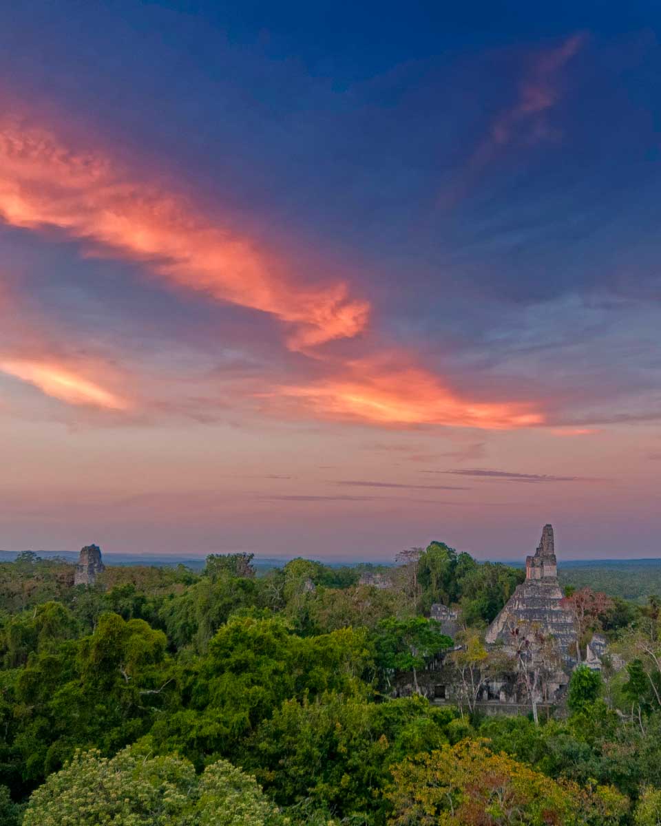 Sunset over Tikal Guatemala