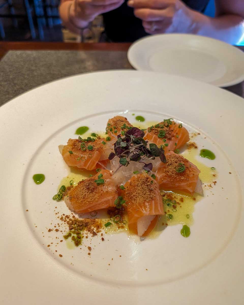 A plate of food from Nobu in Crown Towers Perth Australia