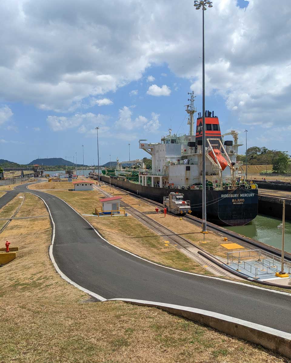 A road along the Panama Canal in Panama City Panama