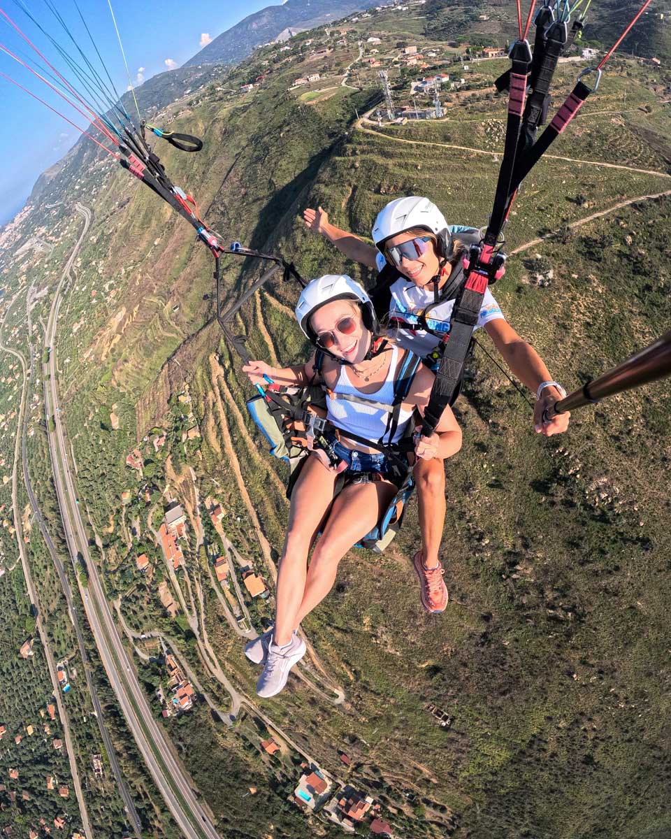 Bailey paragliding in Cefalu Italy