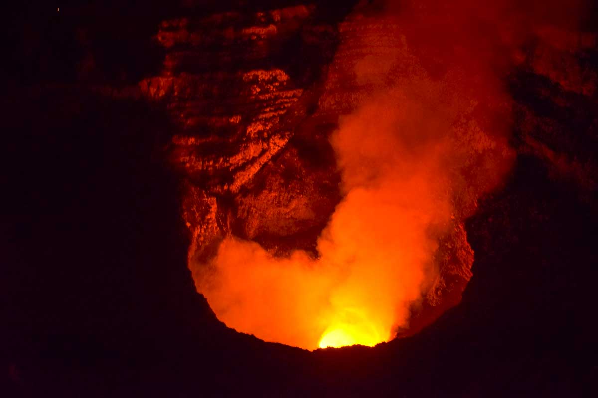 Smoke comes out of Masaya Volcano Nicaragua