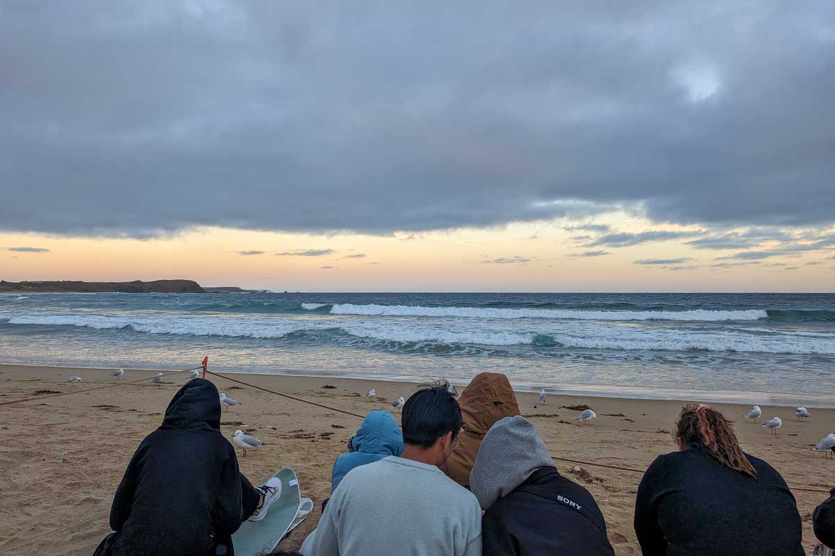 View of the beach and ocean on Phillip Island Australia
