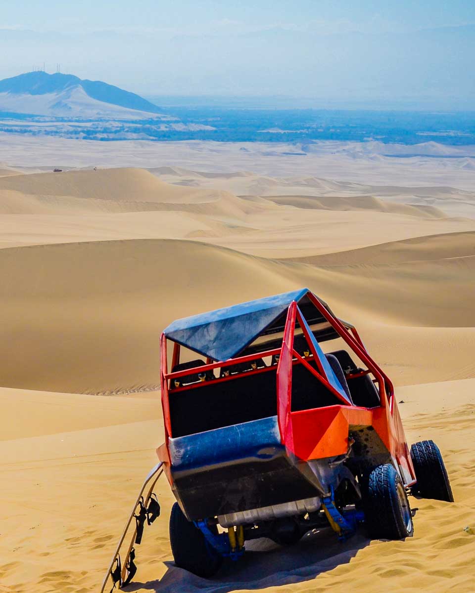 A dune buggy at huacachina oasis in Peru