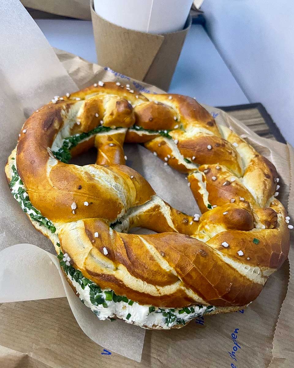 A pretzel on a food tour in Munich Germany Fork & Walk Food Tours Munich