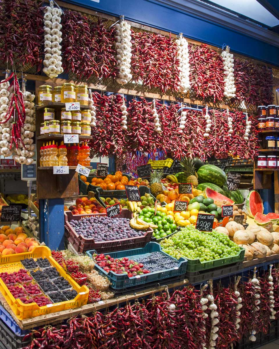 A stall in Great Market Hall Budapest Hungary