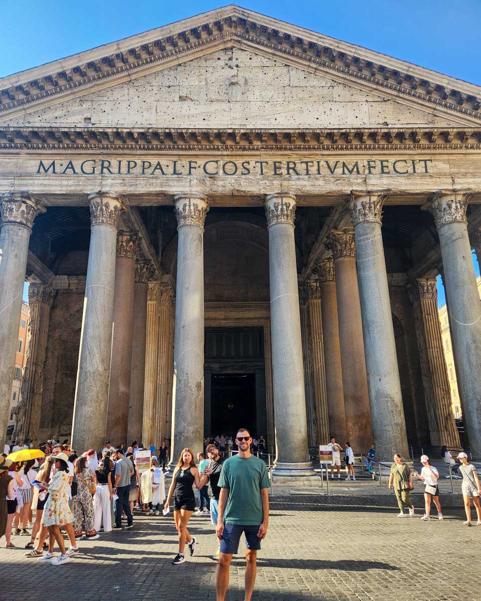 Daniel at the Pantheon in Rome Italy