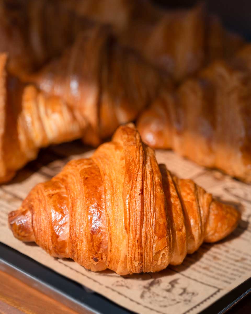 Fresh baked croissants during a cooking class in Paris France