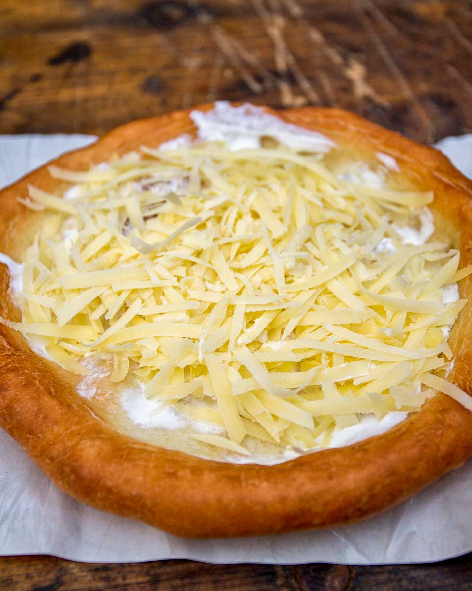 Langos on a food tour in Budapest Hungary