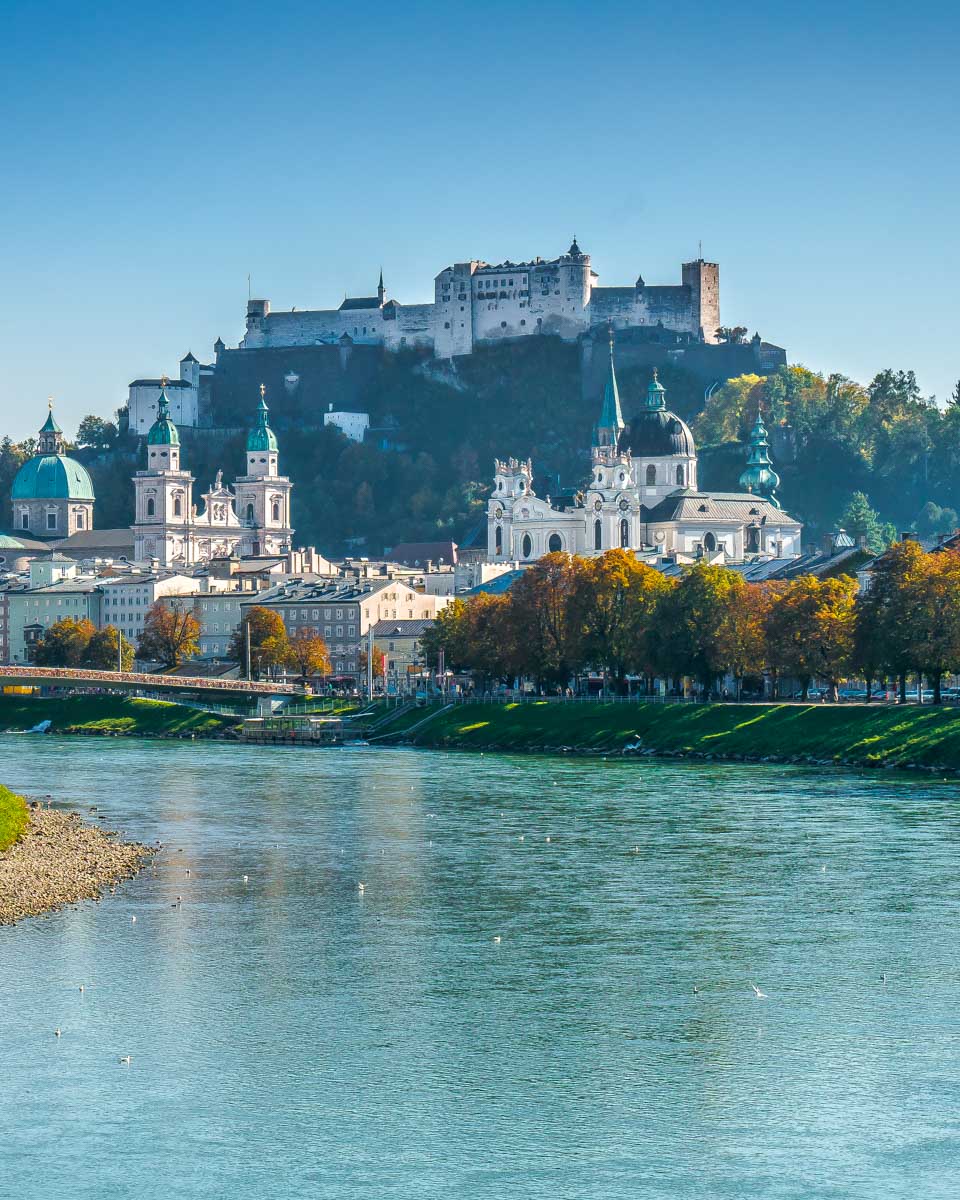 Salzach river in Salzburg Austria