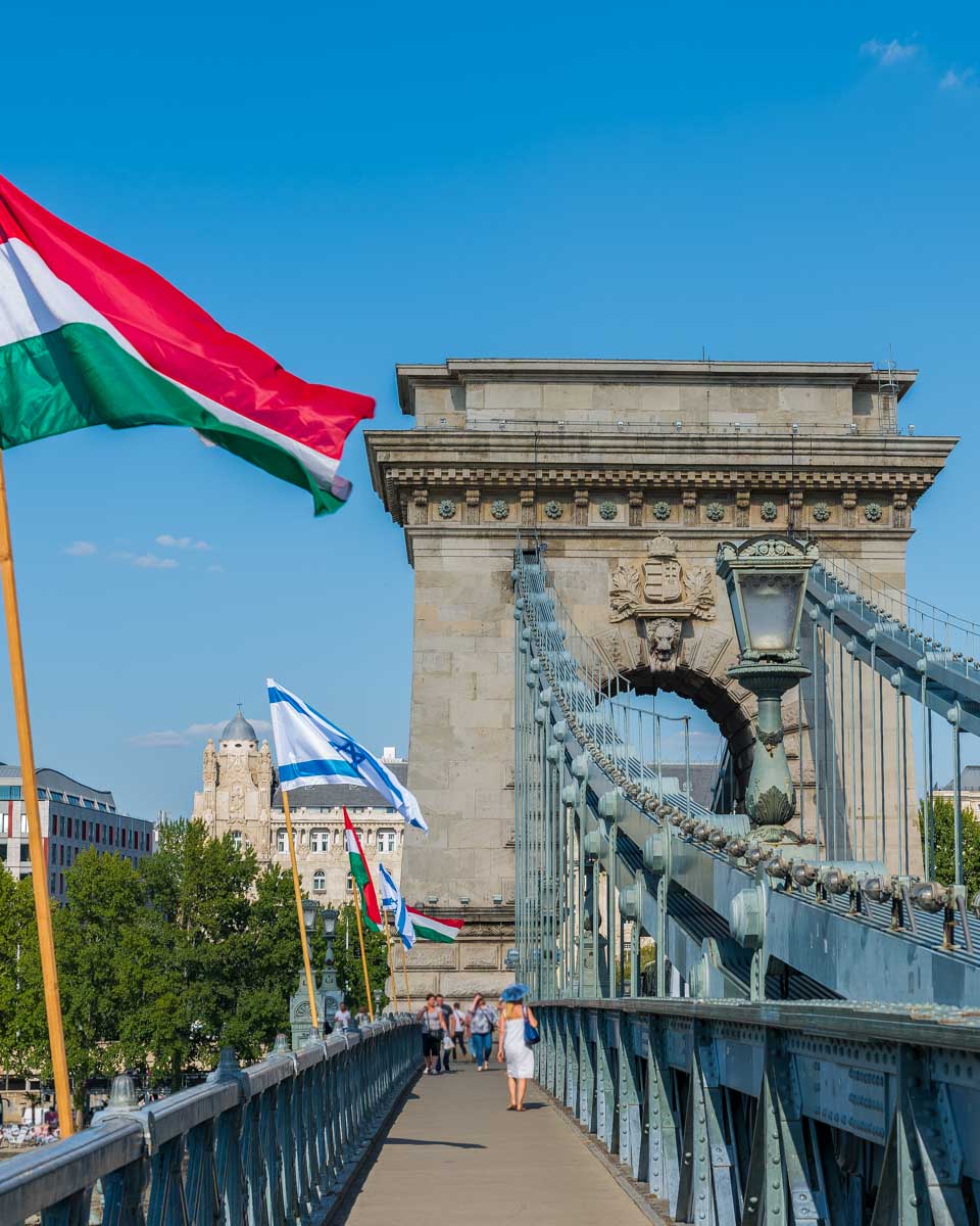 The Chain Bridge in Budapest Hungary