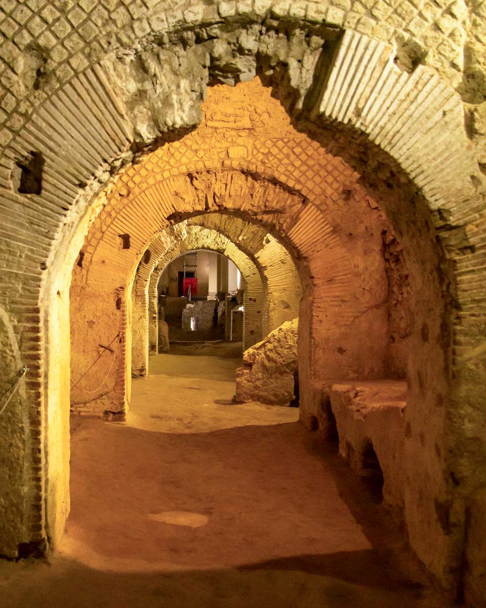 The undergroud Roman Catacombs in Naples Italy