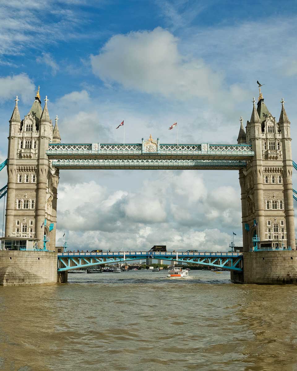 Tower Bridge seen on cruise in London England