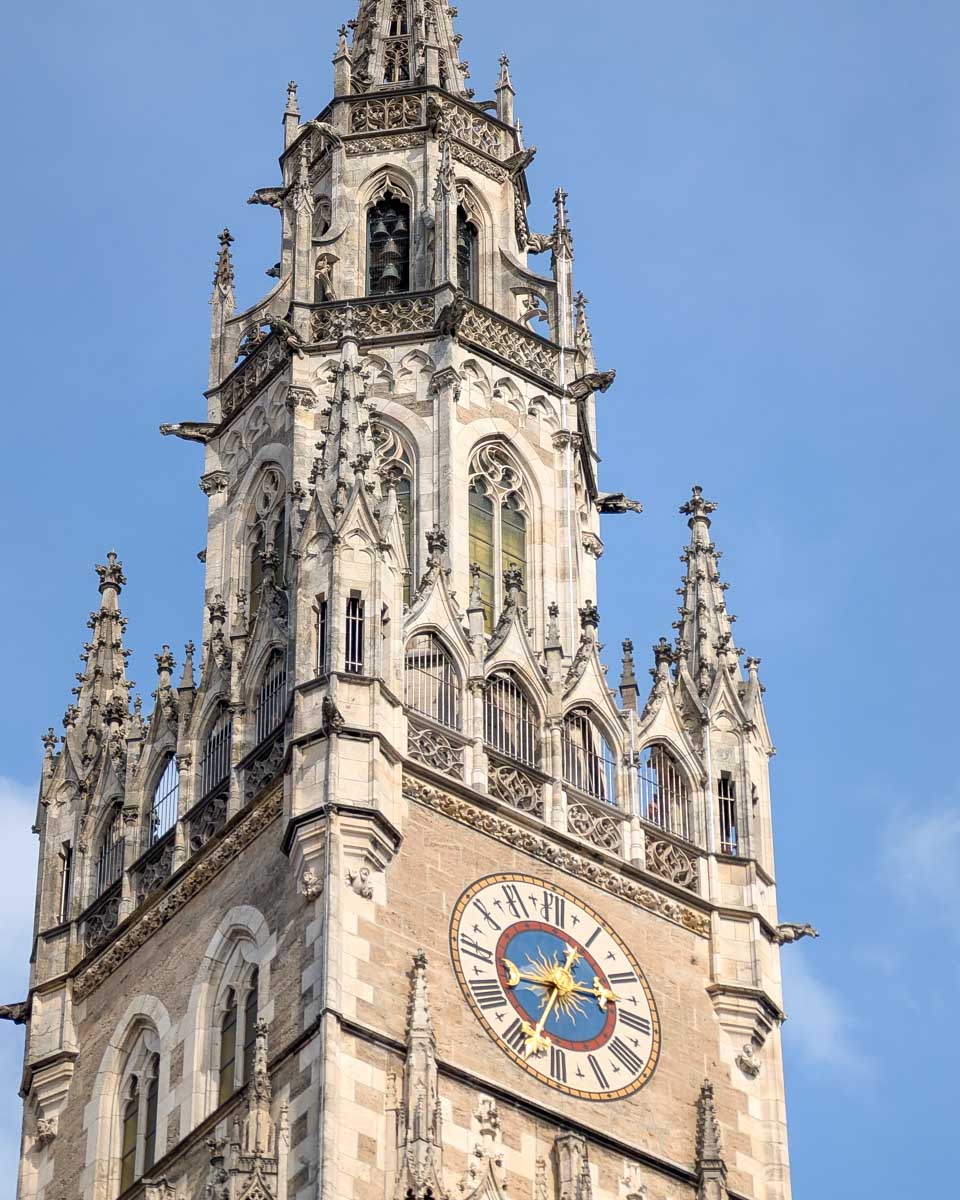 Tower of New Town Hall in Munich Germany