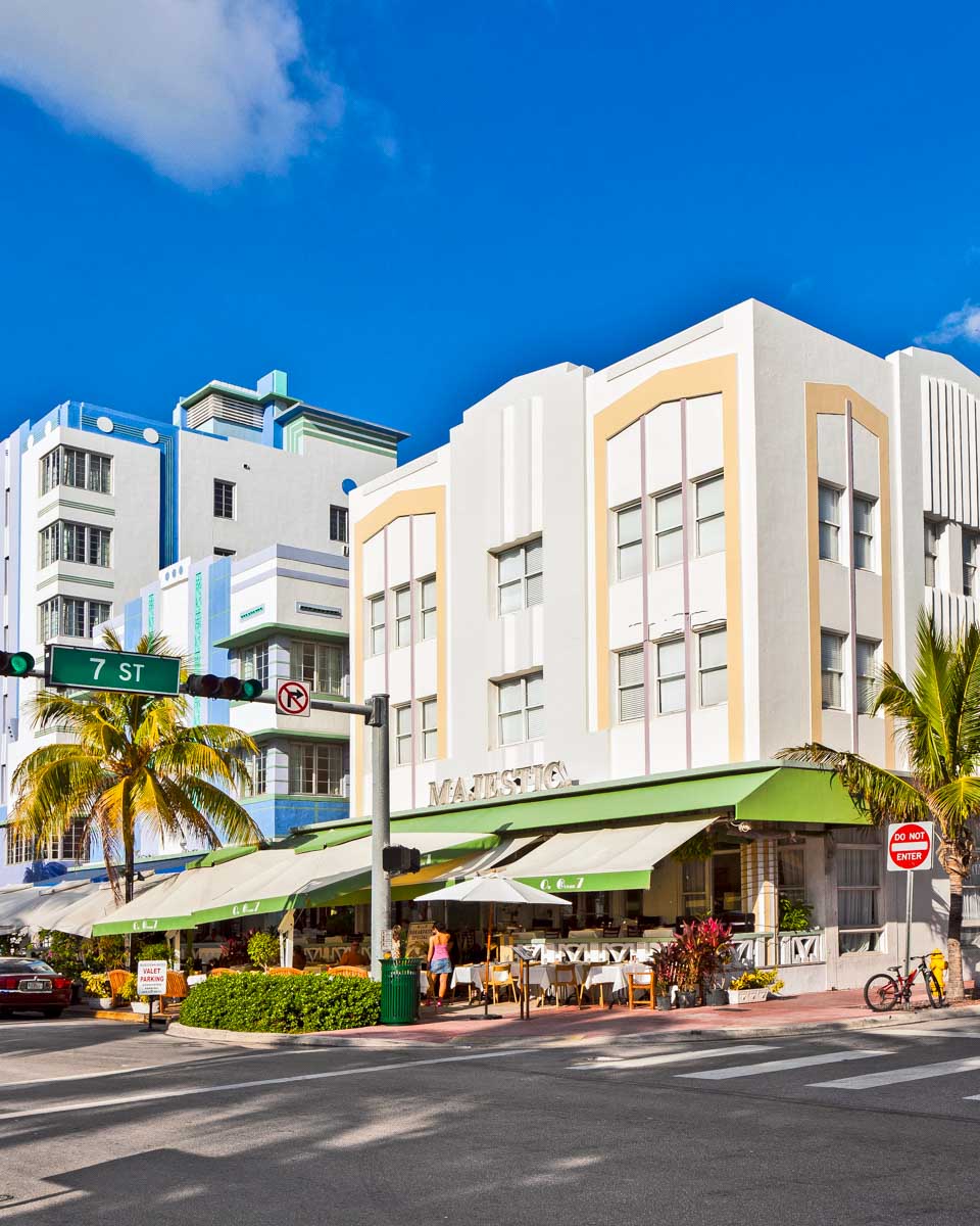 7th Ave in the Art Deco District of Miami Florida United States