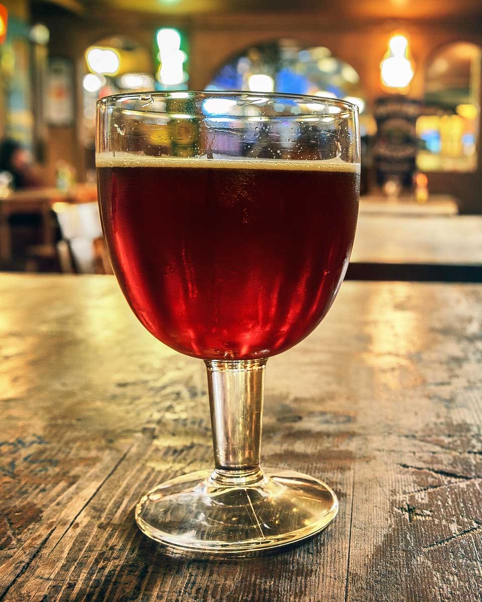 A beer in a pub on a tour in Brussels Belgium