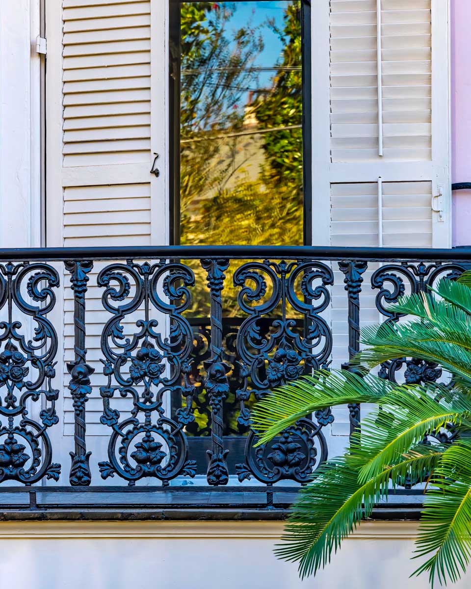 A decroative fence in the Garden District of New Orleans Louisiana