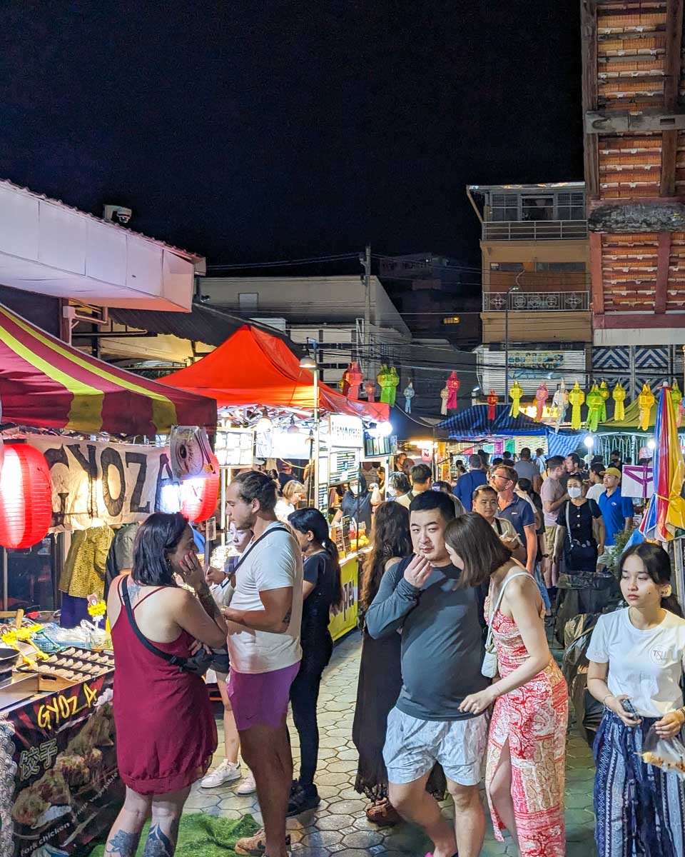 A night food market in Chiang Mai Thailand