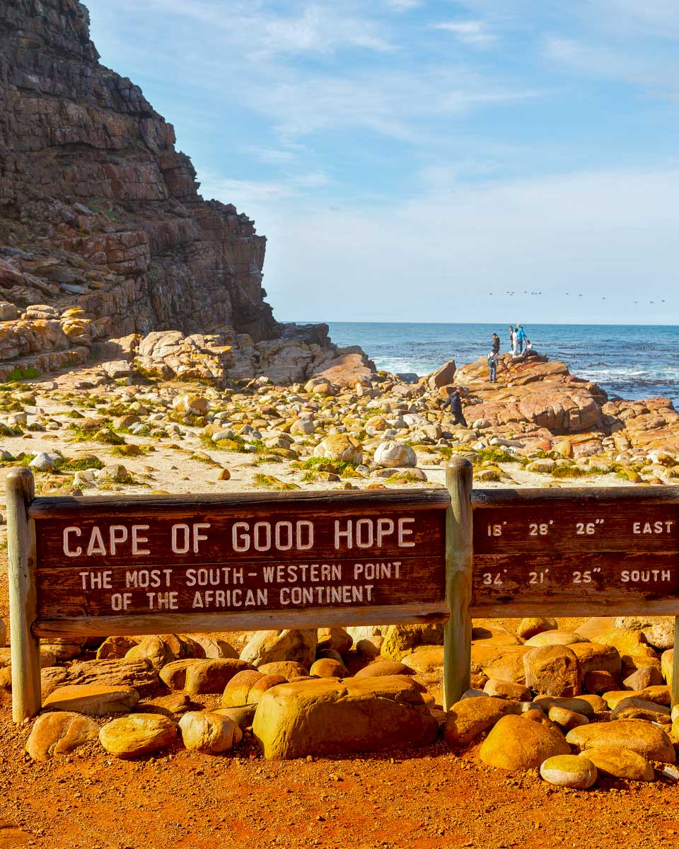 A sign at the Cape of Good Hope near Cape Town South Africa
