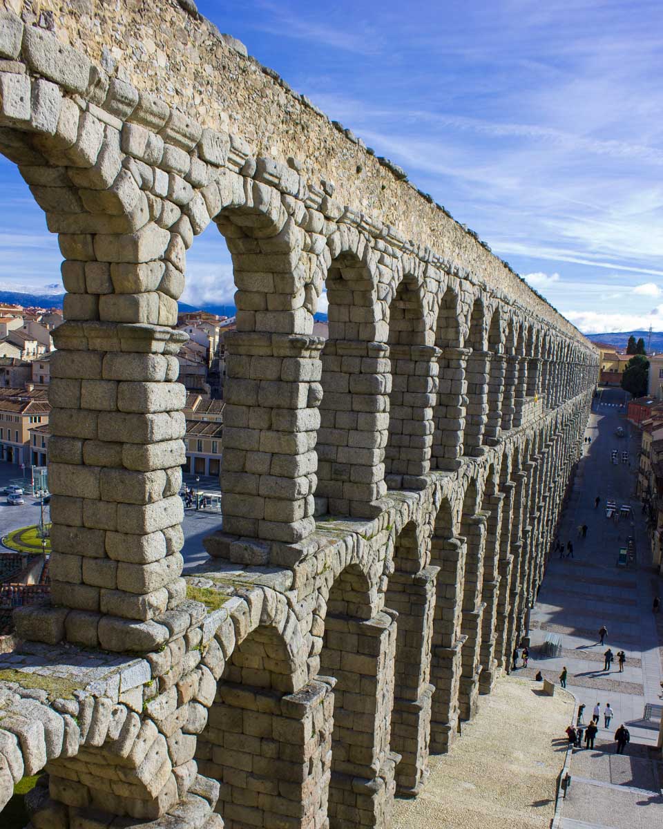 Aqueduct of Segovia near Madrid Spain