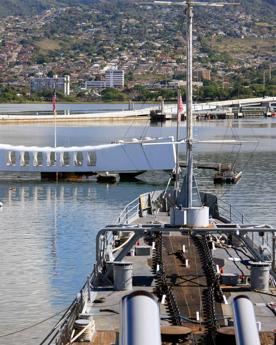 At the Pearl Harbor memorial in Oahu Hawaii