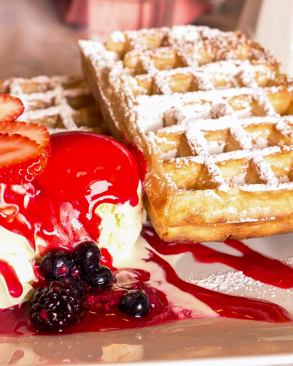 Belgian Waffle made during a class in Brussels Belgium