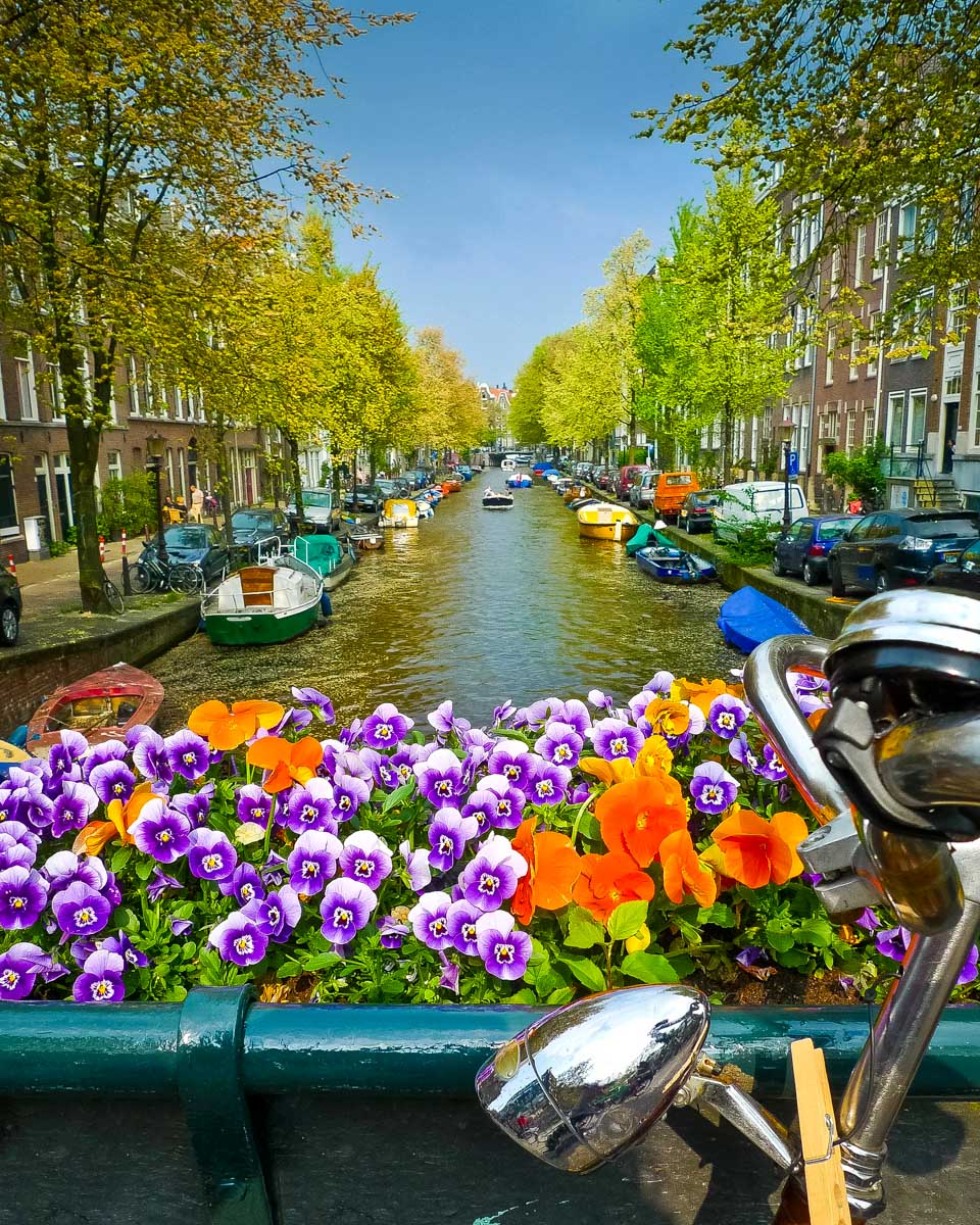 Bike on a bridge in Amsterdam Netherlands