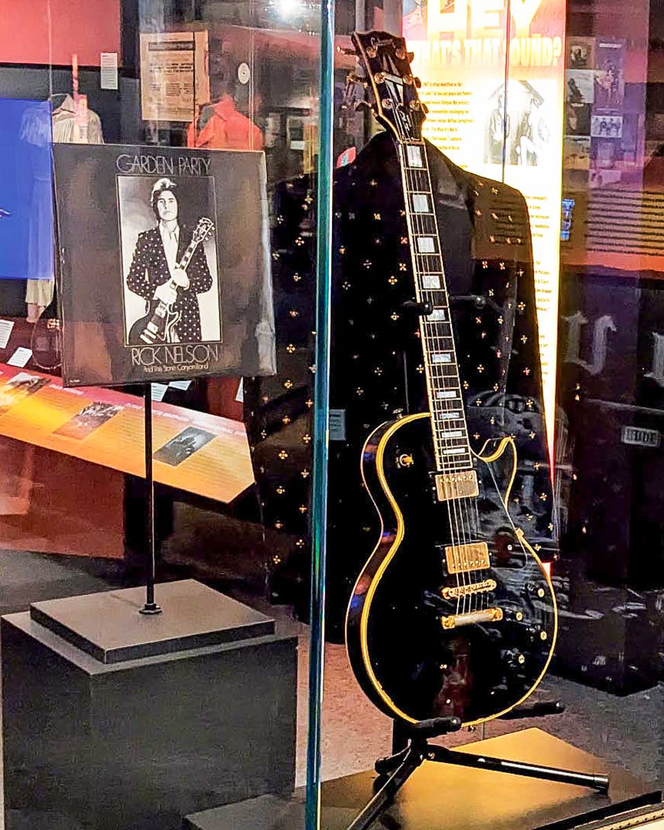 Country Music Hall of Fame and Museum Rick Nelson guitar on a tour in Nashville Tennessee