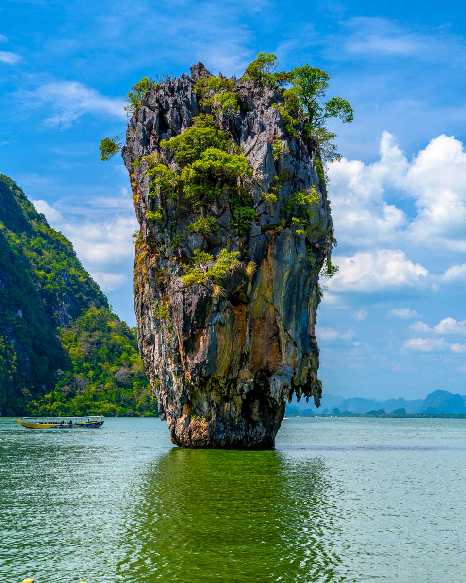 Famous rock on James Bond Island near Phuket Thailand
