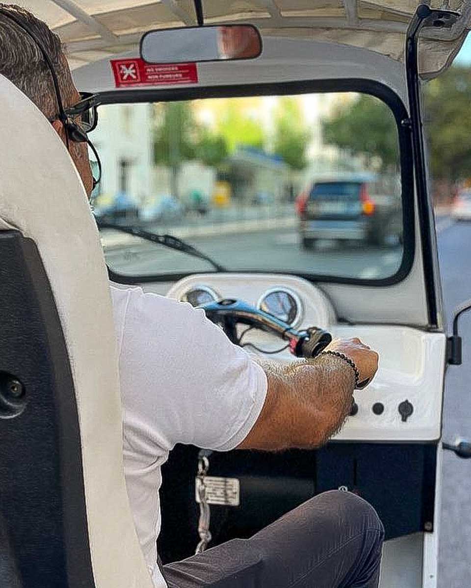 I Took a TukTuk taking a tuk tuk in Lisbon Portugal