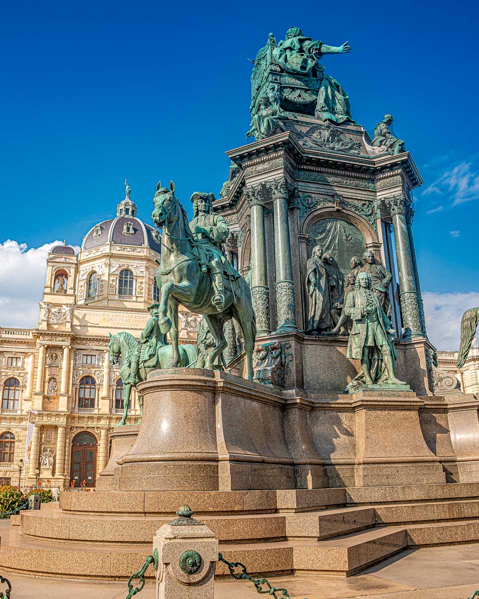 Maria Theresa monument in Vienna, Austria during a sunny day