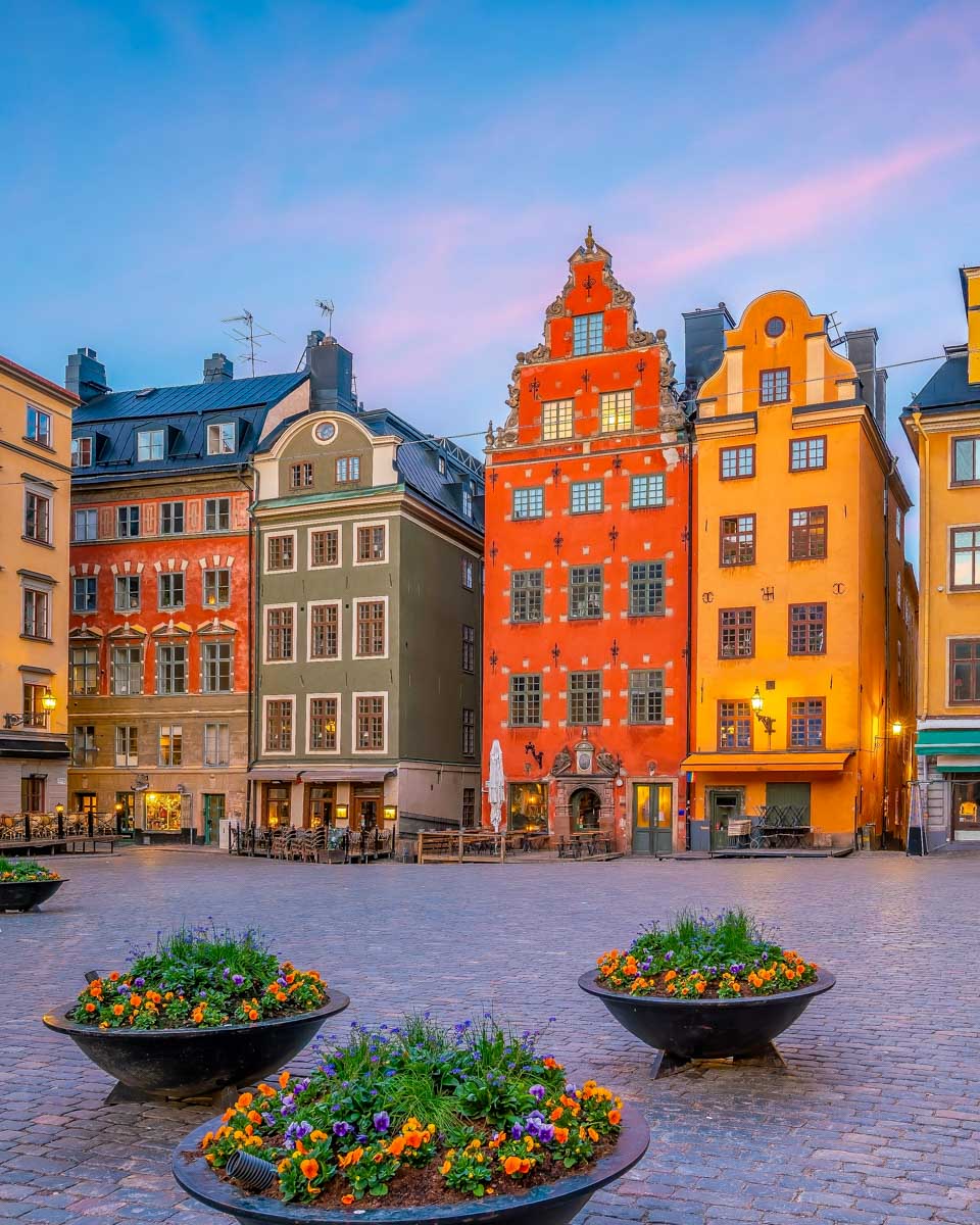 Old Town courtyard in Stockholm Sweden