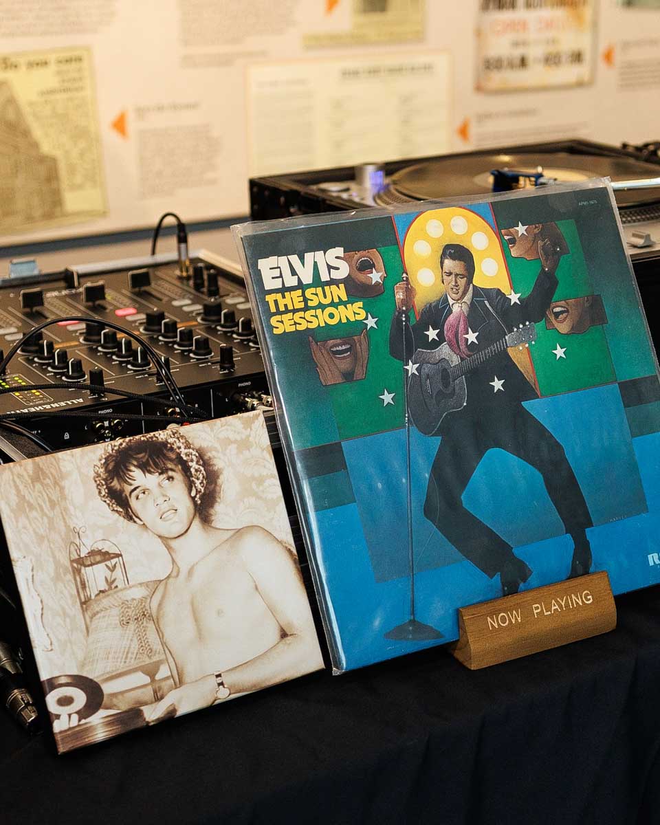 Ryman Auditorium albums on display in Nashville Tennessee United States