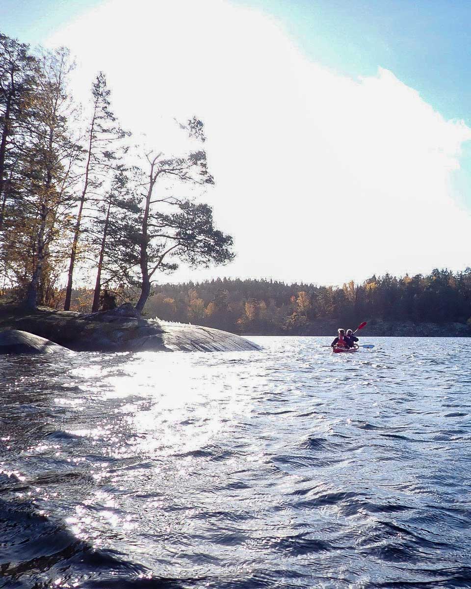 Skärgårdens Kanotcenter Resarö kayaking around the Stockholm Archipelago in Stockholm Sweden during day