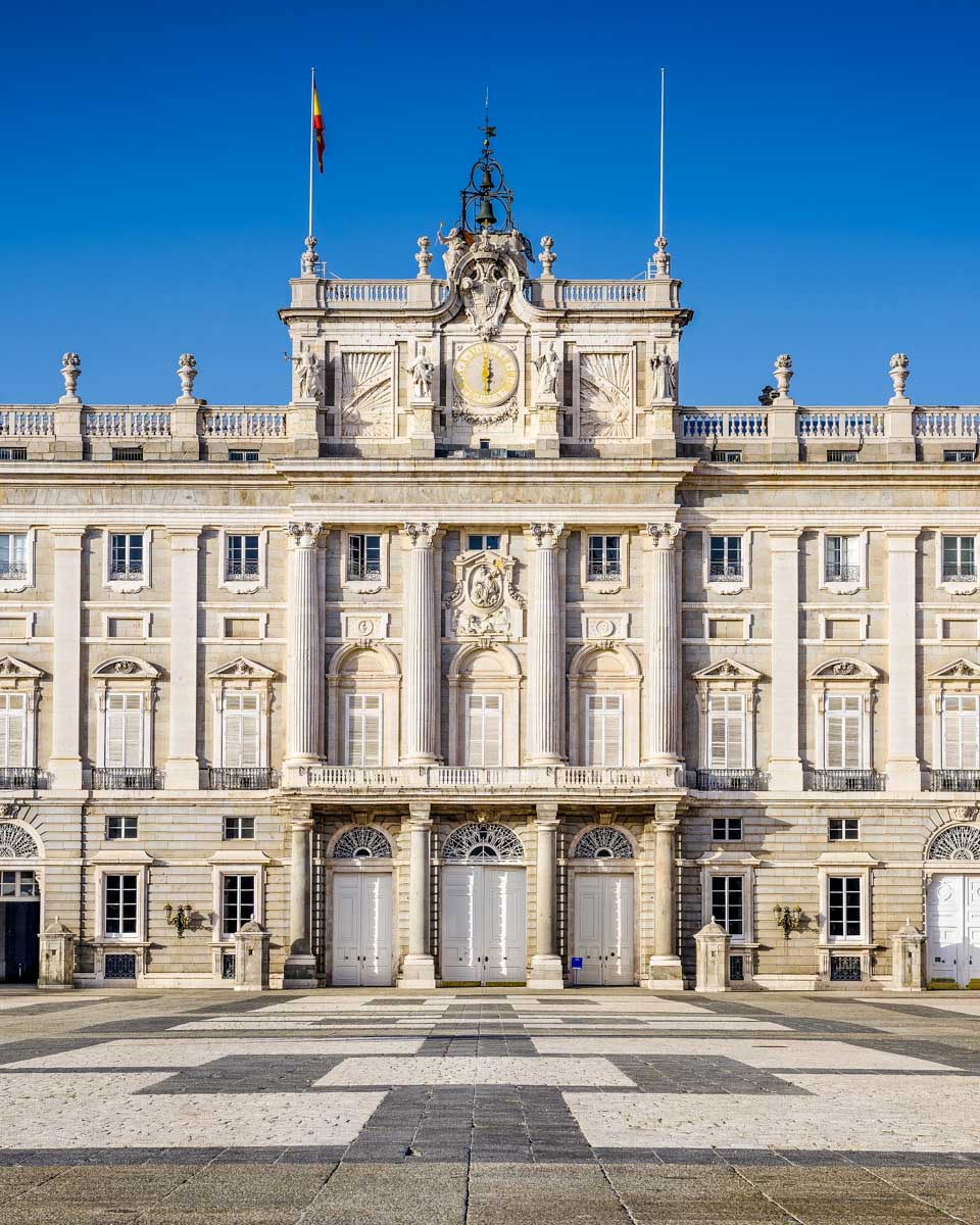 The exterior of the Royal Palace in Madrid Spain