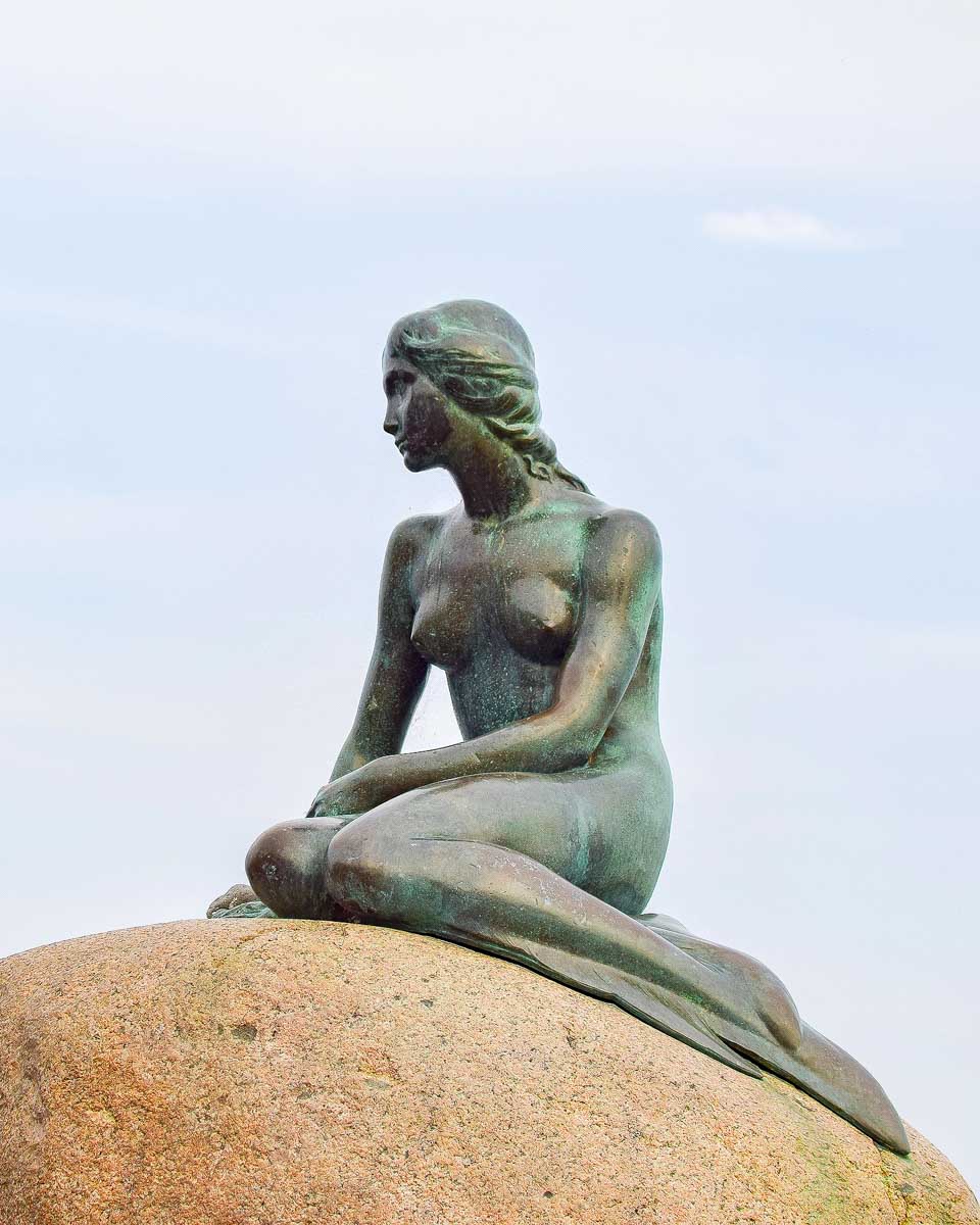 The little mermaid statue in Copenhagen Denmark