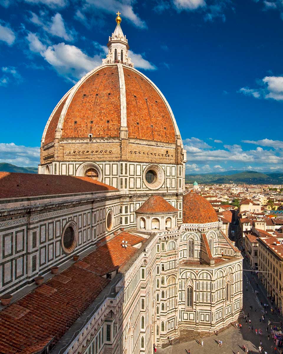 The top of brunelleschi's dome in Florence Italy