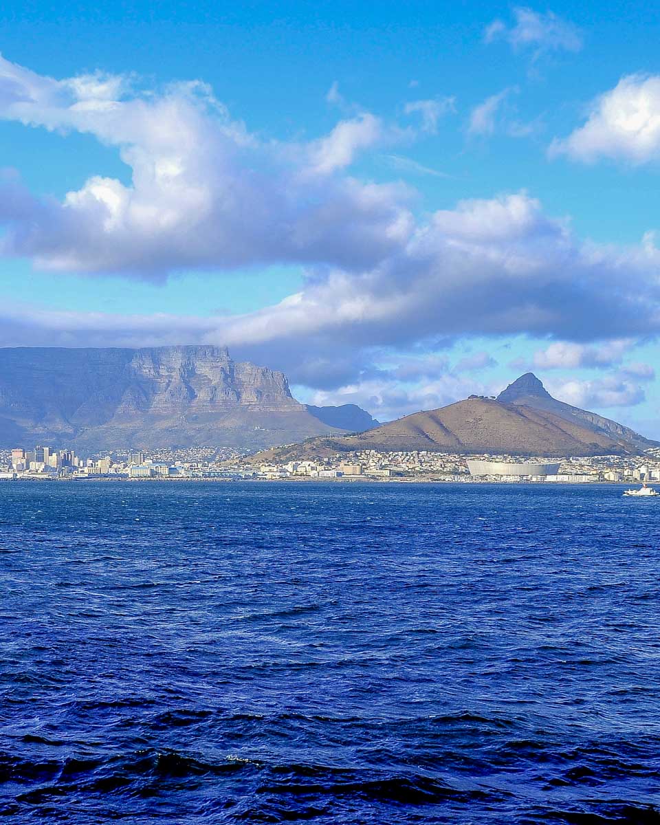 View of Cape Town South Africa from the water