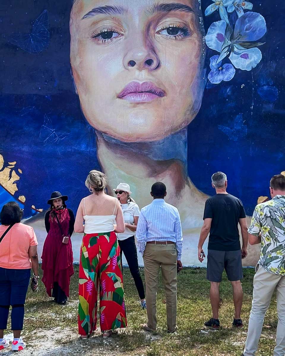 Wynwood Art Walk guides explain art in Miami Florida United States