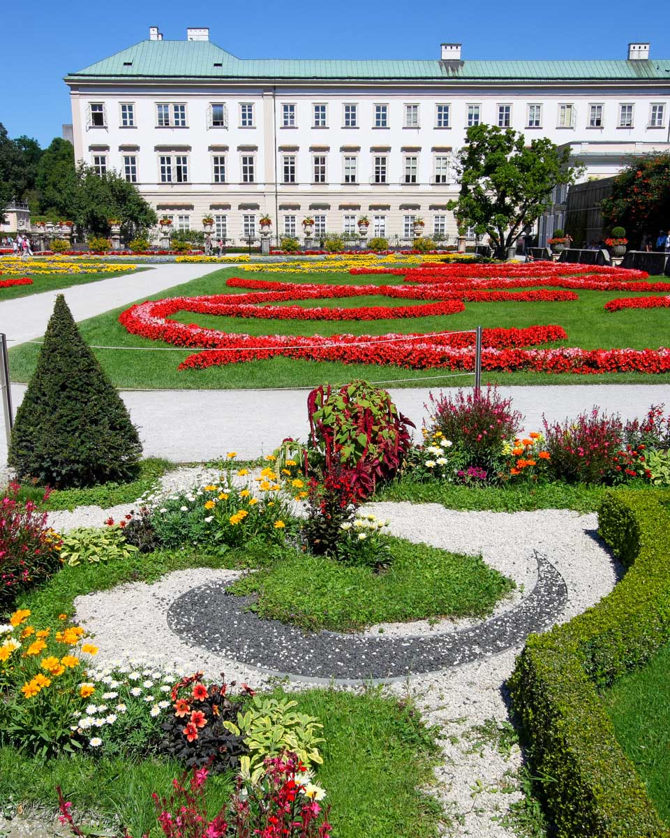 mirabell palace gardens from the sound of music movie near Salzburg Austria