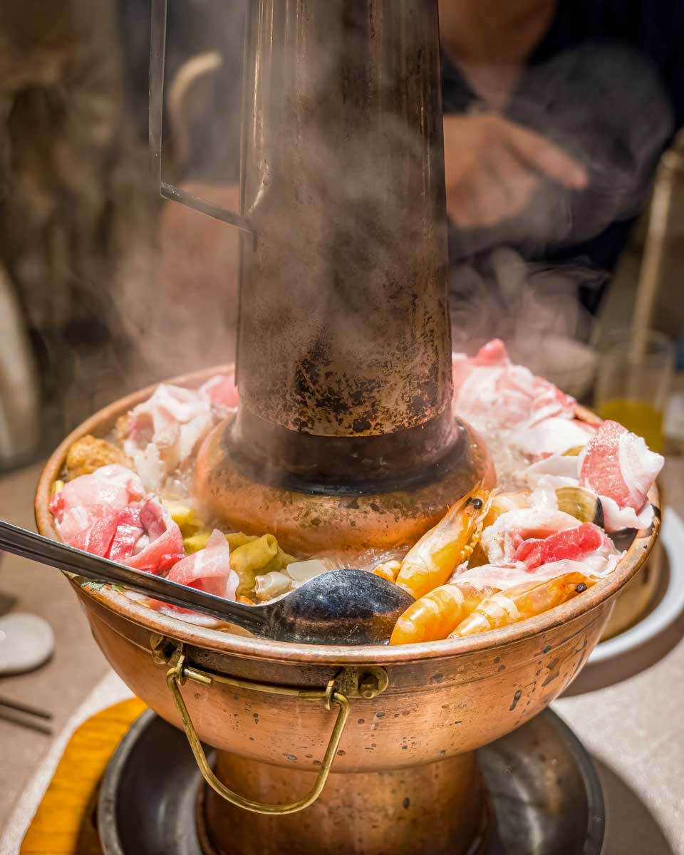A traditional hot pot seen on a food tour in Beijing China