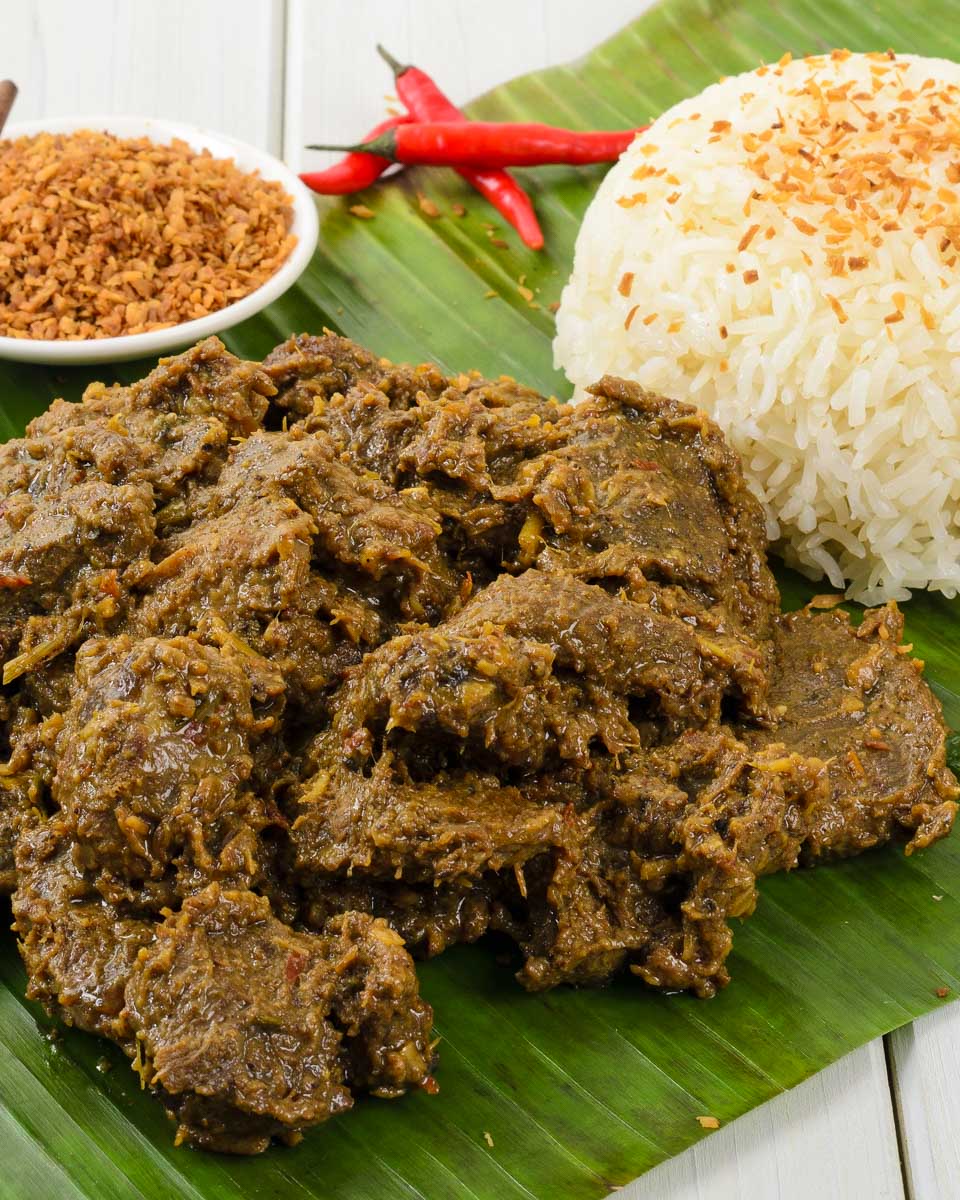 Chicken rendang made during a cooking class in Kuala Lumpur Malaysia