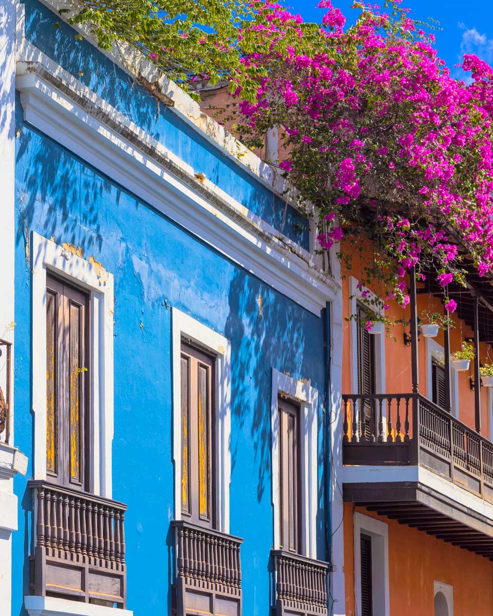 Colorful houses in the Old San Juan part of San Juan Puerto Rico
