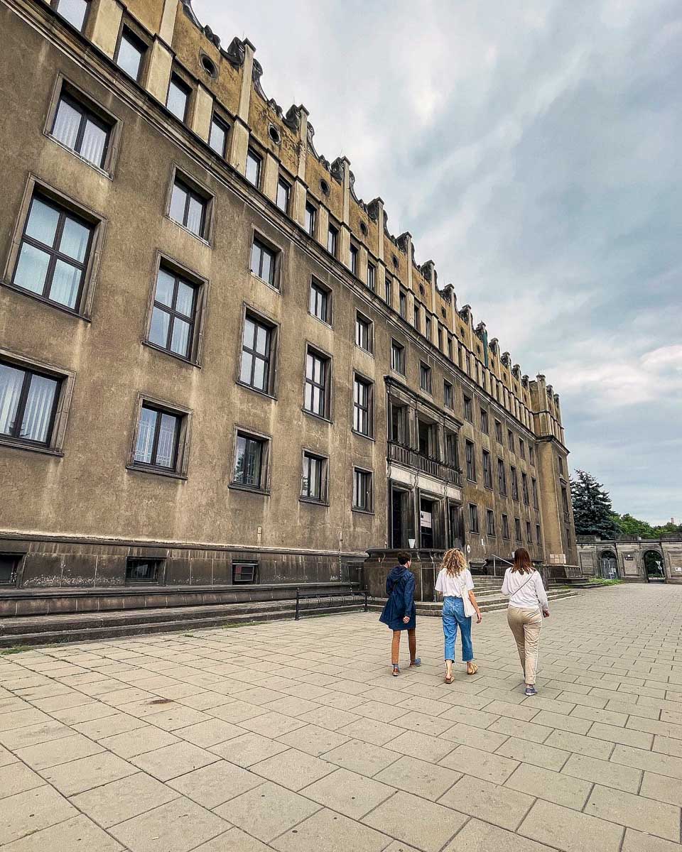 Crazy Guides the Administrative Centre of the Steelworks seen on a tour in Krakow Poland