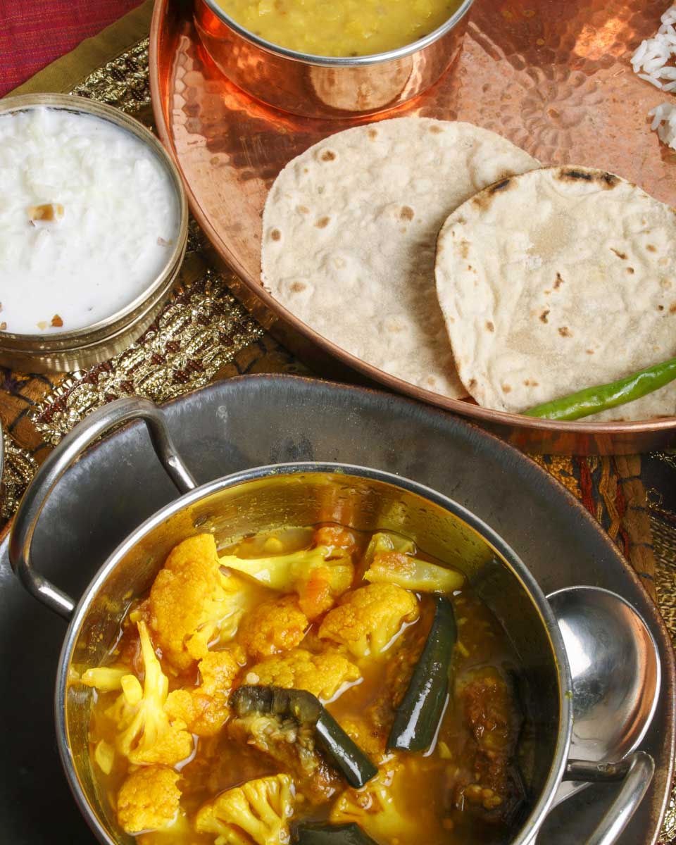 Curry made during a cooking class in New Delhi India