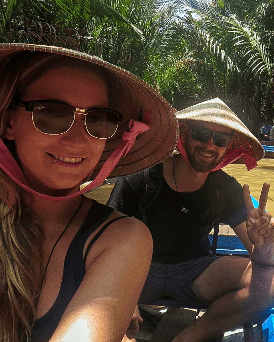 Dan and Bailey take a selfie on-the-mekong-delta
