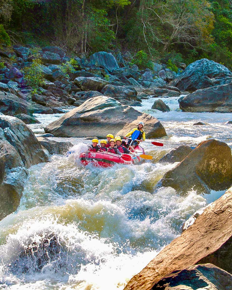 Foaming Fury people rafting on a tour from Cairns Australia