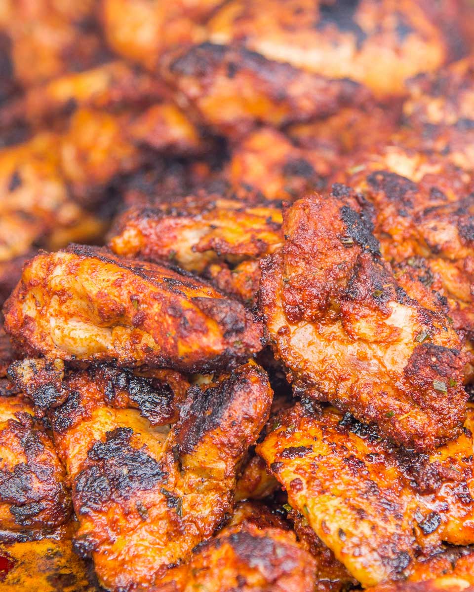 Jerk chicken seen on a food tour in Montego Bay Jamaica