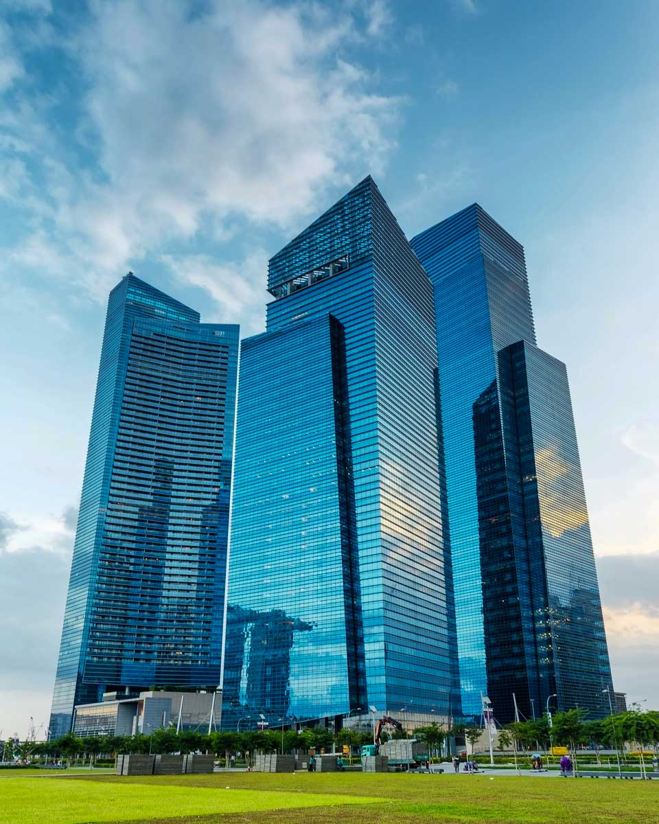 Marina Bay Financial Centre skyscrapers in Singapore